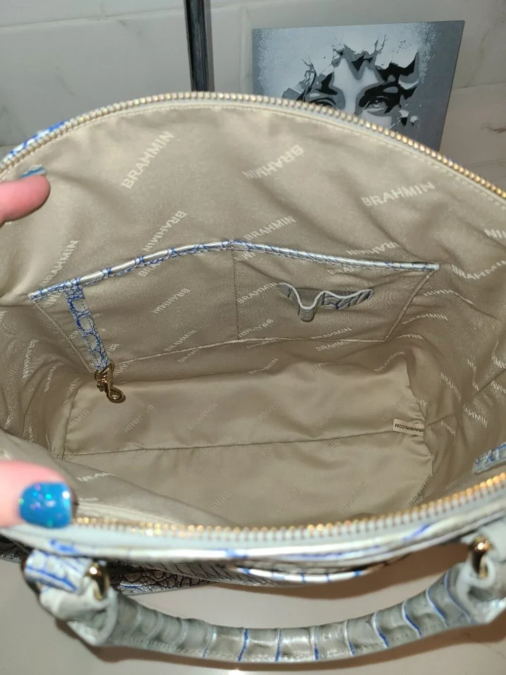 Brahmin NWT Large Duxbury Eggshell Melbourne Leather NWT